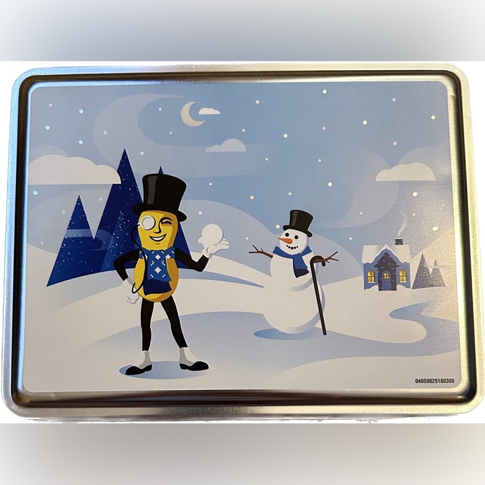 Planters Christmas tin, EMPTY with removable lid